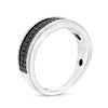 Thumbnail Image 3 of Previously Owned - Men's 1/3 CT. T.W. Black Diamond Double Row Wedding Band in 10K White Gold