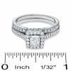 Thumbnail Image 2 of Previously Owned - Celebration Lux® 1 CT. T.W. Princess-Cut Diamond Framed Bridal Set in 18K White Gold (H-I/SI1-SI2)