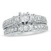 Thumbnail Image 0 of Previously Owned - Vera Wang Love Collection 2 CT. T.W. Princess-Cut Diamond Three Stone Bridal Set in 14K White Gold