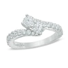 Thumbnail Image 1 of Previously Owned - Ever Us® 1/2 CT. T.W. Two-Stone Diamond Bypass Ring in 14K White Gold