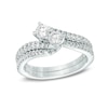 Thumbnail Image 4 of Previously Owned - Ever Us® 1/2 CT. T.W. Two-Stone Diamond Bypass Ring in 14K White Gold