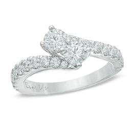 Previously Owned - Ever Us™ 1-1/2 CT. T.W. Two-Stone Diamond Bypass Ring in 14K White Gold