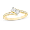 Thumbnail Image 0 of Previously Owned - Ever Us® 1/2 CT. T.W. Two-Stone Diamond Bypass Ring in 14K Gold