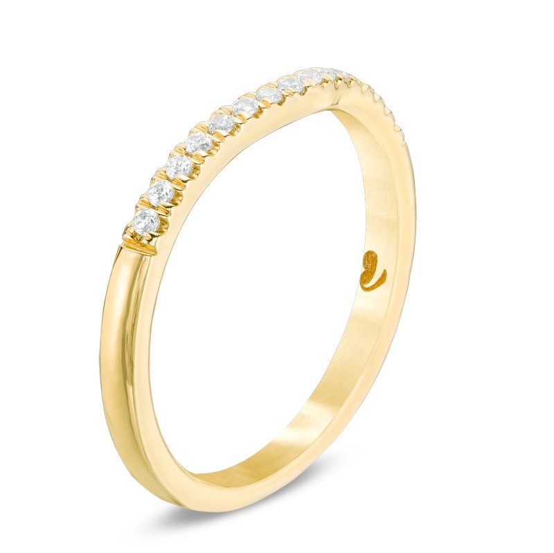 Main Image 2 of Previously Owned - Love's Destiny by Peoples 1/8 CT. T.W. Diamond Contour Wedding Band in 14K Gold (I/I1)