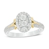 Thumbnail Image 0 of Previously Owned - 1/2 CT. T.W. Diamond Oval Frame Engagement Ring in 14K Two-Tone Gold