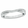 Thumbnail Image 0 of Previously Owned - 1/10 CT. T.W. Diamond Twist Contour Wedding Band in 14K White Gold