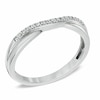 Thumbnail Image 1 of Previously Owned - 1/10 CT. T.W. Diamond Twist Contour Wedding Band in 14K White Gold