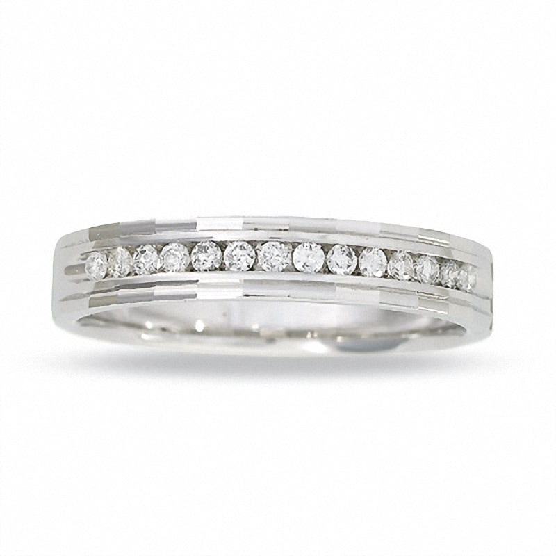 Main Image 1 of Previously Owned - Men's 1/4 CT. T.W. Diamond Band in 14K White Gold