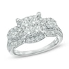 Thumbnail Image 1 of Previously Owned - 1-1/2 CT. T.W. Quad Diamond Frame Three Stone Engagement Ring in 14K White Gold