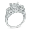 Thumbnail Image 2 of Previously Owned - 1-1/2 CT. T.W. Quad Diamond Frame Three Stone Engagement Ring in 14K White Gold