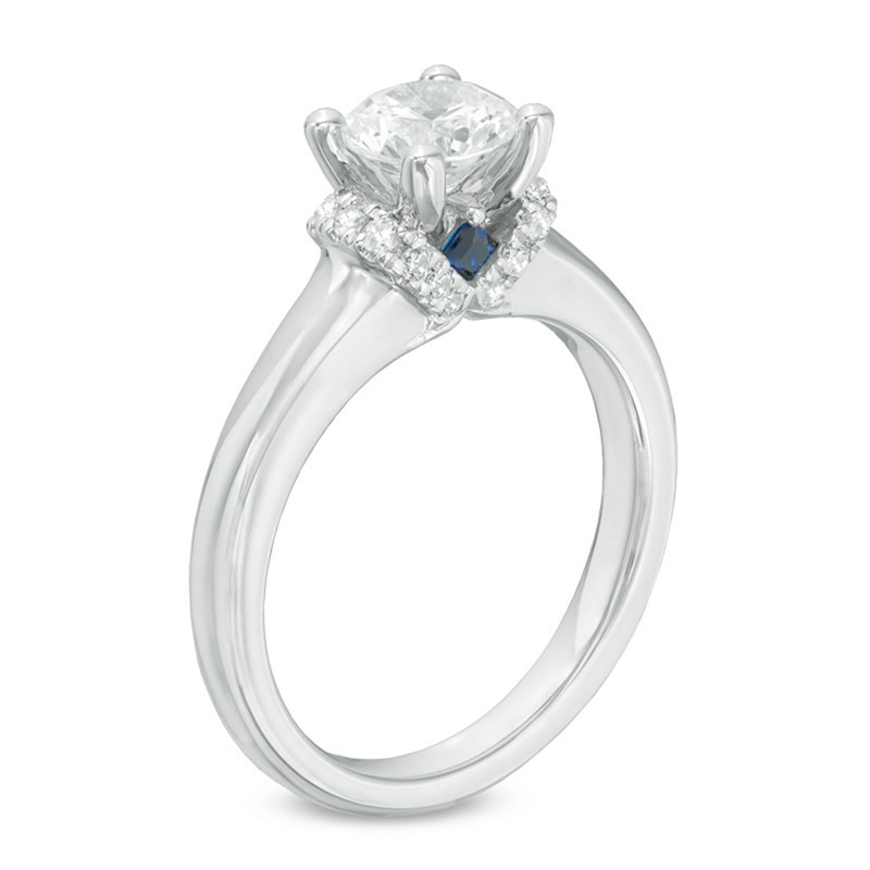 Main Image 2 of Previously Owned - Vera Wang Love Collection 1 CT. T.W. Diamond Solitaire Collar Engagement Ring in 14K White Gold