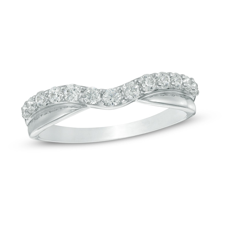 Main Image 1 of Previously Owned - 3/8 CT. T.W. Diamond Twist Contour Anniversary Band in 14K White Gold