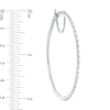 Thumbnail Image 1 of Previously Owned - 1/2 CT. T.W. Baguette and Round Diamond Alternating Hoop Earrings in 10K White Gold
