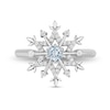 Thumbnail Image 2 of Previously Owned - Enchanted Disney Elsa Aquamarine and 1/8 CT. T.W. Diamond Snowflake Ring in Sterling Silver