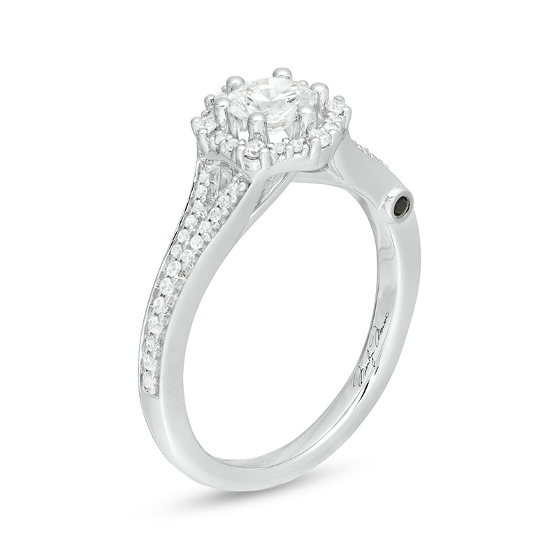 Previously Owned - Marilyn Monroe™ Collection 3/4 CT. T.W. Diamond Hexagonal Frame Engagement Ring in 14K White Gold