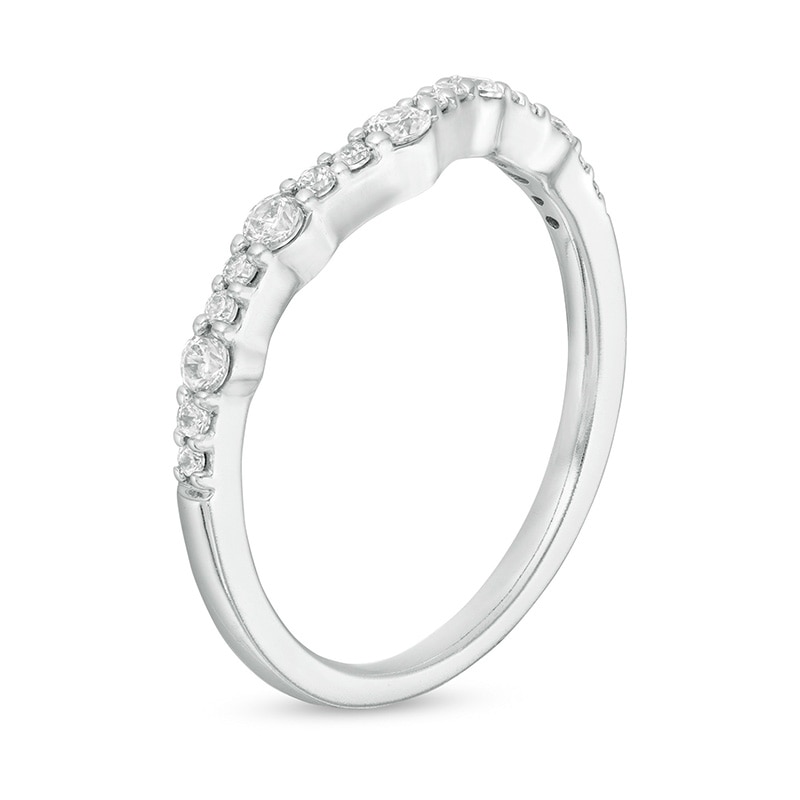 Main Image 3 of Previously Owned - 1/3 CT. T.W. Diamond Contour Anniversary Band in 14K White Gold