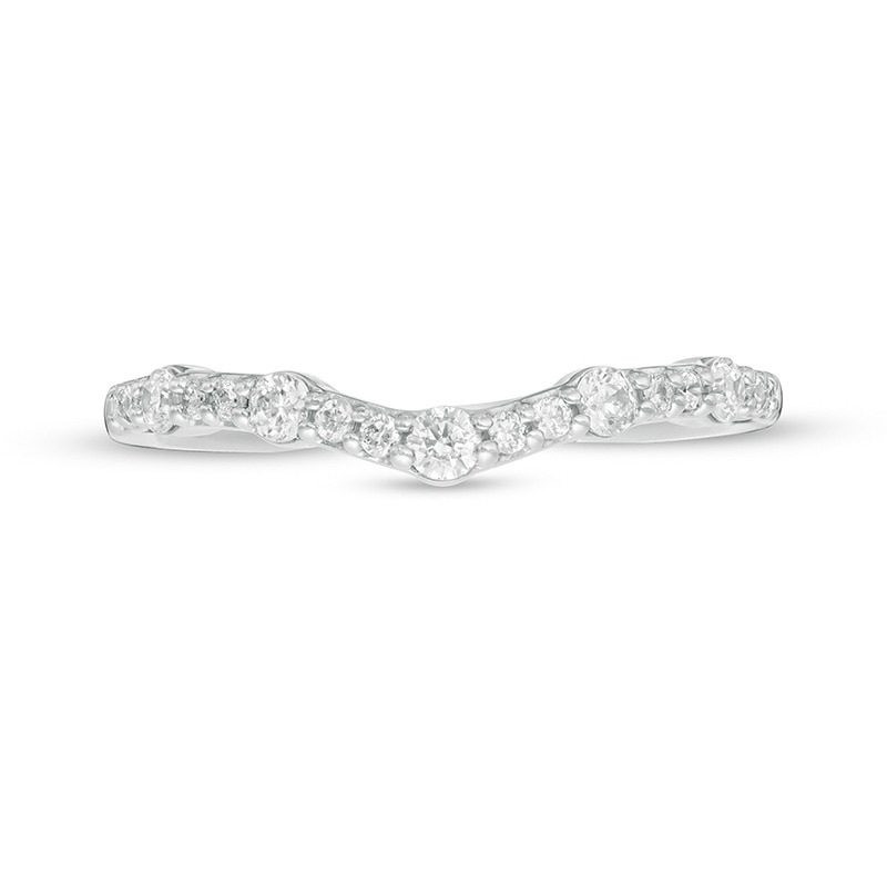 Main Image 4 of Previously Owned - 1/3 CT. T.W. Diamond Contour Anniversary Band in 14K White Gold