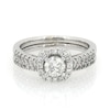 Thumbnail Image 1 of Previously Owned 1 CT. T.W. Diamond Frame Soldered Bridal Set in 14K White Gold