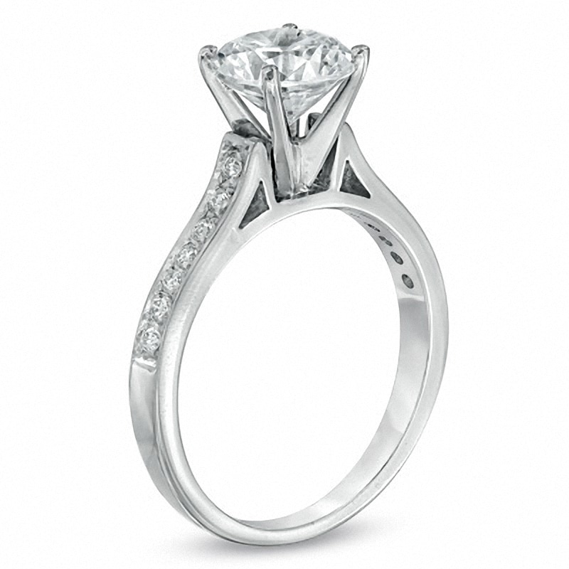 Main Image 2 of Previously Owned - 1/8 CT. T.W. Diamond Semi-Mount in Platinum (H/SI1)