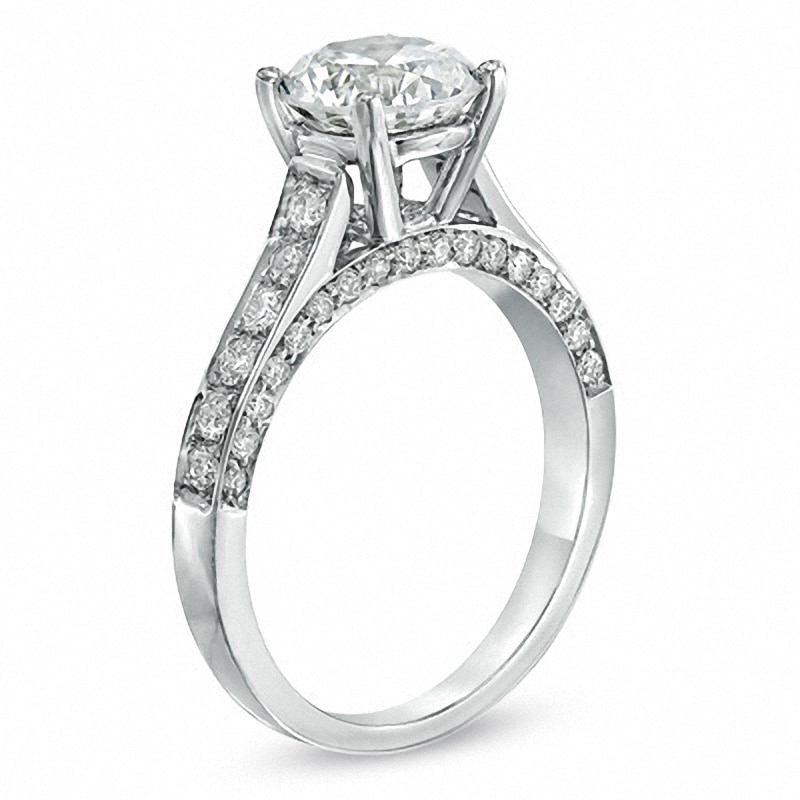 Previously Owned - 1/2 CT. T.W. Diamond Semi-Mount in Platinum (H/SI1 ...