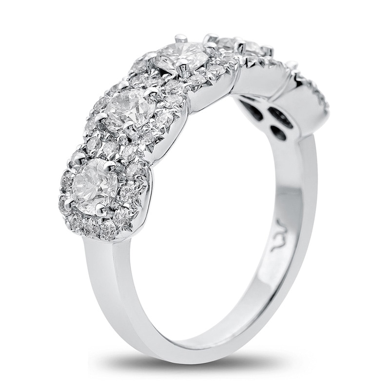 Main Image 2 of Previously Owned - 1-5/8 CT. T.W. Diamond Five Stone Anniversary Band in 18K White Gold (H/SI1)