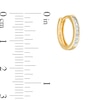 Thumbnail Image 2 of Previously Owned - 1/10 CT. T.W. Diamond Huggie Hoop Earrings in 10K Gold