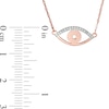 Thumbnail Image 2 of Previously Owned - 1/20 CT. T.W. Diamond Laser-Cut Evil Eye Necklace in 10K Rose Gold