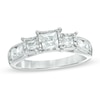 Thumbnail Image 1 of Previously Owned - 1 CT. T.W. Princess-Cut Diamond Past Present Future® Engagement Ring in 10K White Gold