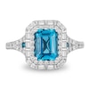 Thumbnail Image 3 of Previously Owned - Enchanted Disney Cinderella London Blue Topaz and 3/4 CT. T.W. Diamond Ring in 14K White Gold