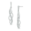 Thumbnail Image 0 of Previously Owned - 1/10 CT. T.W. Diamond Loose Braid Drop Earrings in Sterling Silver