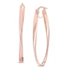 Thumbnail Image 0 of Previously Owned - Curved Oval Hoop Earrings in 14K Rose Gold