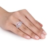 Thumbnail Image 1 of Previously Owned - Cushion-Cut Morganite and 1/4 CT. T.W. Diamond Frame Bridal Set in 10K Rose Gold
