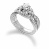 Thumbnail Image 1 of Previously Owned - 1 CT. T.W. Diamond Bridal Set in 14K White Gold with Pavé Accents