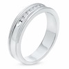 Thumbnail Image 2 of Previously Owned - Men's 1/4 CT. T.W. Diamond Channel Milgrain Band in 14K White Gold