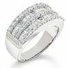 Thumbnail Image 1 of Previously Owned - 1 CT. T.W. Round and Baguette Diamond Band in 14K White Gold