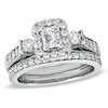 Thumbnail Image 1 of Previously Owned - 1-1/4 CT. T.W. Radiant-Cut Diamond Bridal Set in 14K White Gold