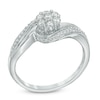Thumbnail Image 1 of Previously Owned - 1/3 CT. T.W. Cluster Swirl Engagement Ring in 10K White Gold