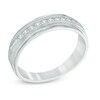 Thumbnail Image 2 of Previously Owned - Men's 1/4 CT. T.W. Diamond Milgrain Anniversary Band in 14K White Gold