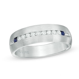 Previously Owned - Vera Wang Love Collection Men's 1/4 CT. T.W. Diamond Wedding Band in 14K White Gold