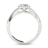 Thumbnail Image 2 of Previously Owned - 3/8 CT. T.W. Composite Diamond Square Frame Crossover Engagement Ring in 14K White Gold