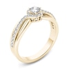 Thumbnail Image 1 of Previously Owned - 1/2 CT. T.W. Diamond Frame Swirl Engagement Ring in 14K Gold