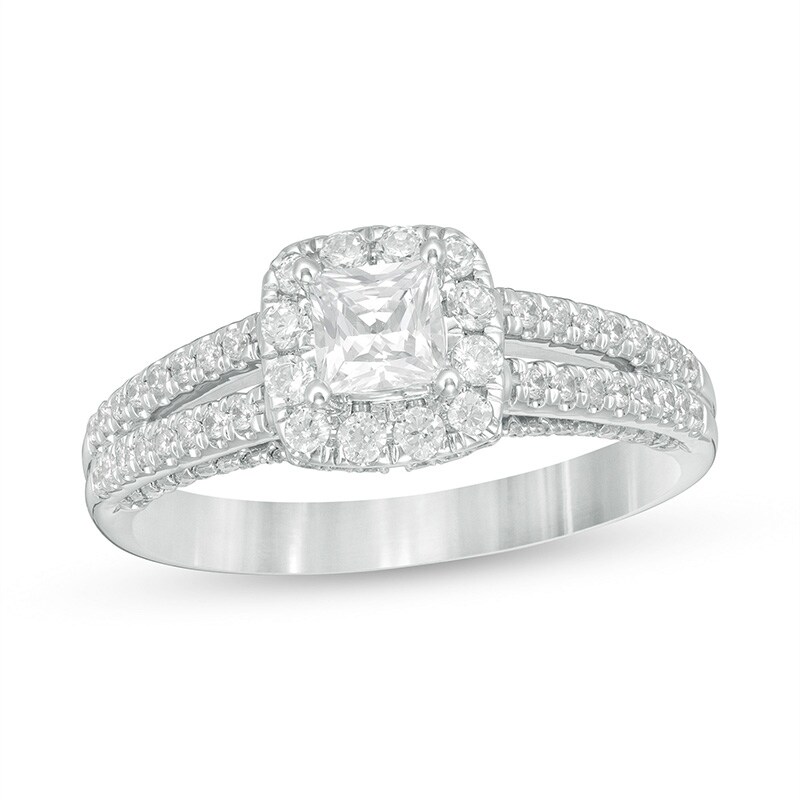 Main Image 1 of Previously Owned - Zales Private Collection 1 CT. T.W. Colourless Diamond Engagement Ring in 14K White Gold