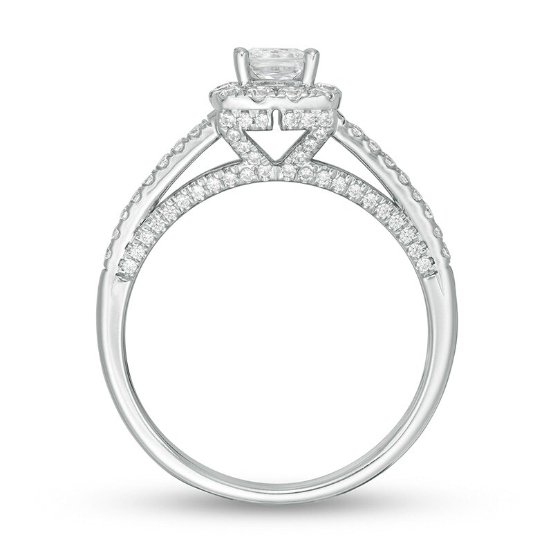 Main Image 3 of Previously Owned - Zales Private Collection 1 CT. T.W. Colourless Diamond Engagement Ring in 14K White Gold