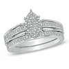 Thumbnail Image 1 of Previously Owned - 1/4 CT. T.W. Diamond Marquise Cluster Bridal Set in 10K White Gold