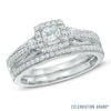 Thumbnail Image 0 of Previously Owned - Celebration Grand® 5/8 CT. T.W. Princess-Cut Diamond Frame Bridal Set in 14K White Gold (H-I/I1)