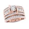 Thumbnail Image 1 of Previously Owned - 1-1/4  CT. T.W. Diamond Multi-Row Bridal Set in 14K Rose Gold