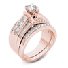 Thumbnail Image 2 of Previously Owned - 1-1/4  CT. T.W. Diamond Multi-Row Bridal Set in 14K Rose Gold