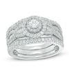 Thumbnail Image 0 of Previously Owned - 1 CT. T.W. Diamond Frame Three Piece Bridal Set in 14K White Gold