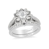 Thumbnail Image 3 of Previously Owned - Enchanted Disney Elsa 1 CT. T.W. Diamond Snowflake Frame Engagement Ring in 14K White Gold