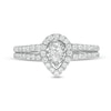 Thumbnail Image 4 of Previously Owned - 3/4 CT. T.W. Pear-Shaped Diamond Frame Vintage-Style Engagement Ring in 10K White Gold